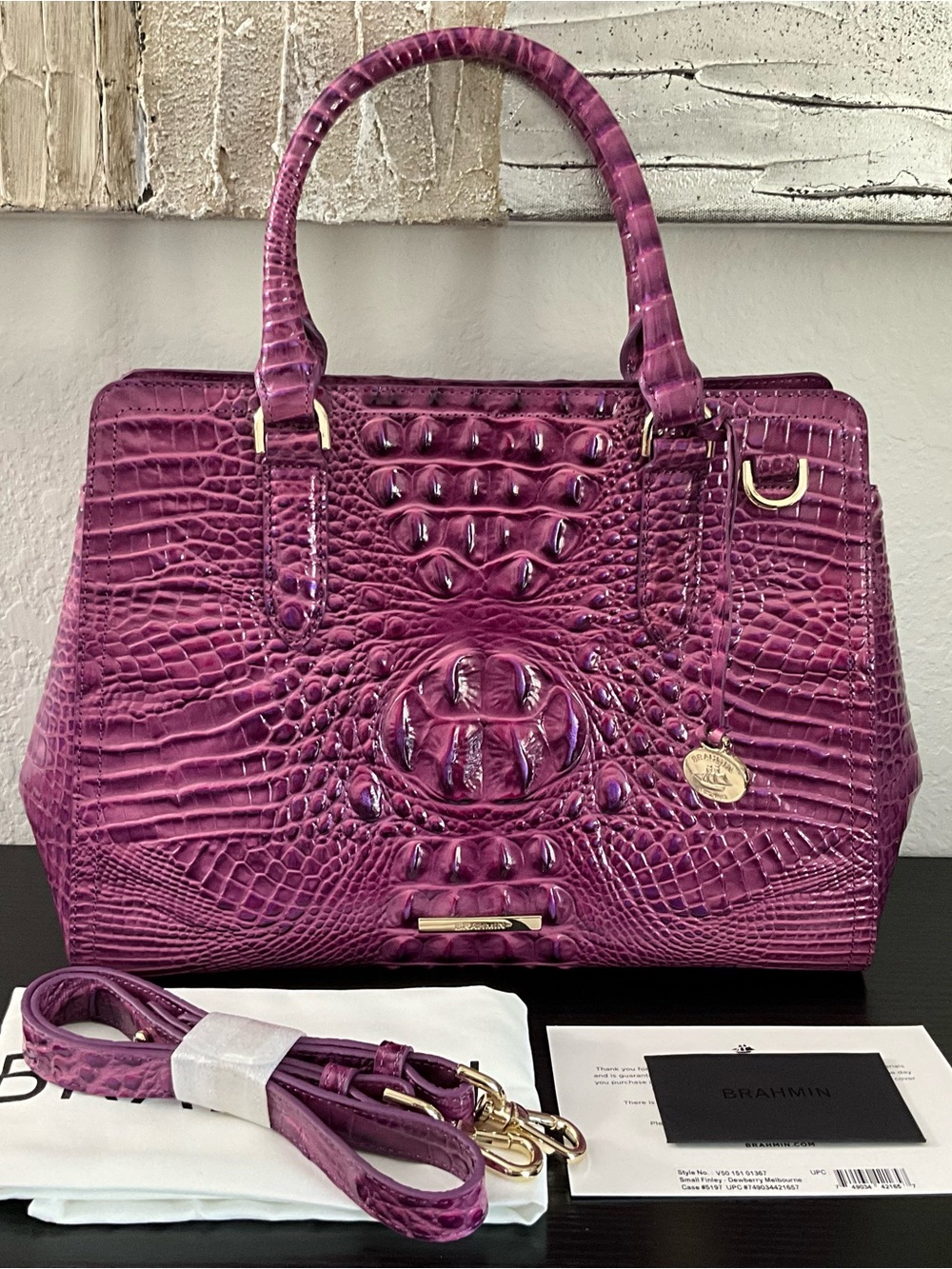 Brahmin Small Finley DEWBERRY MELBOURNE W/2 Full Eyes NWT